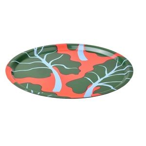 Marimekko for IKEA Bastua Collection Rhubarb Print Large Round Tray